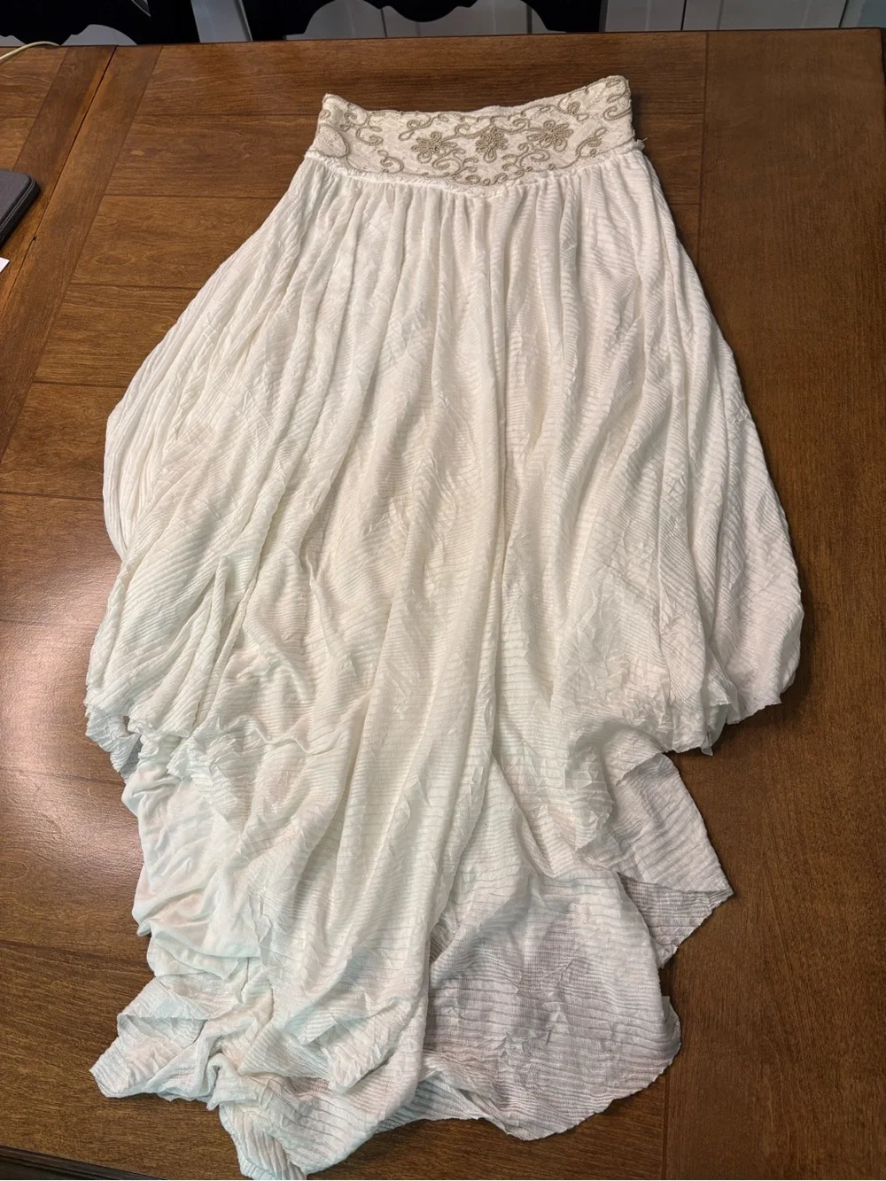 Free People White Bohemian Handkerchief-Hem Maxi Skirt/ Strapless dress